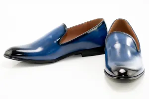 Navy Blue Leather Dress Loafer