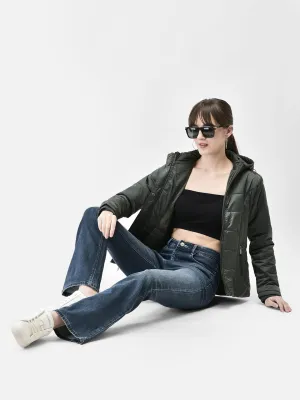 Olive Hooded Puffer Jacket