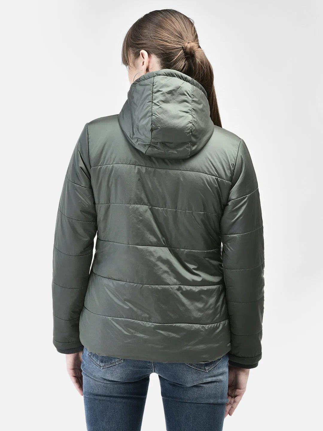 Olive Hooded Puffer Jacket