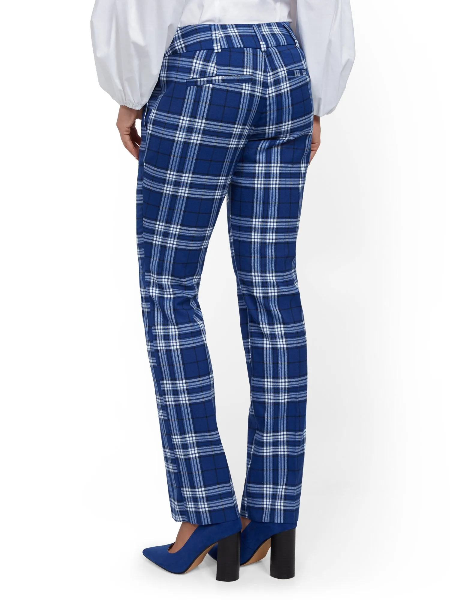 Plaid Straight-Leg Pant - Signature Fit - 7th Avenue