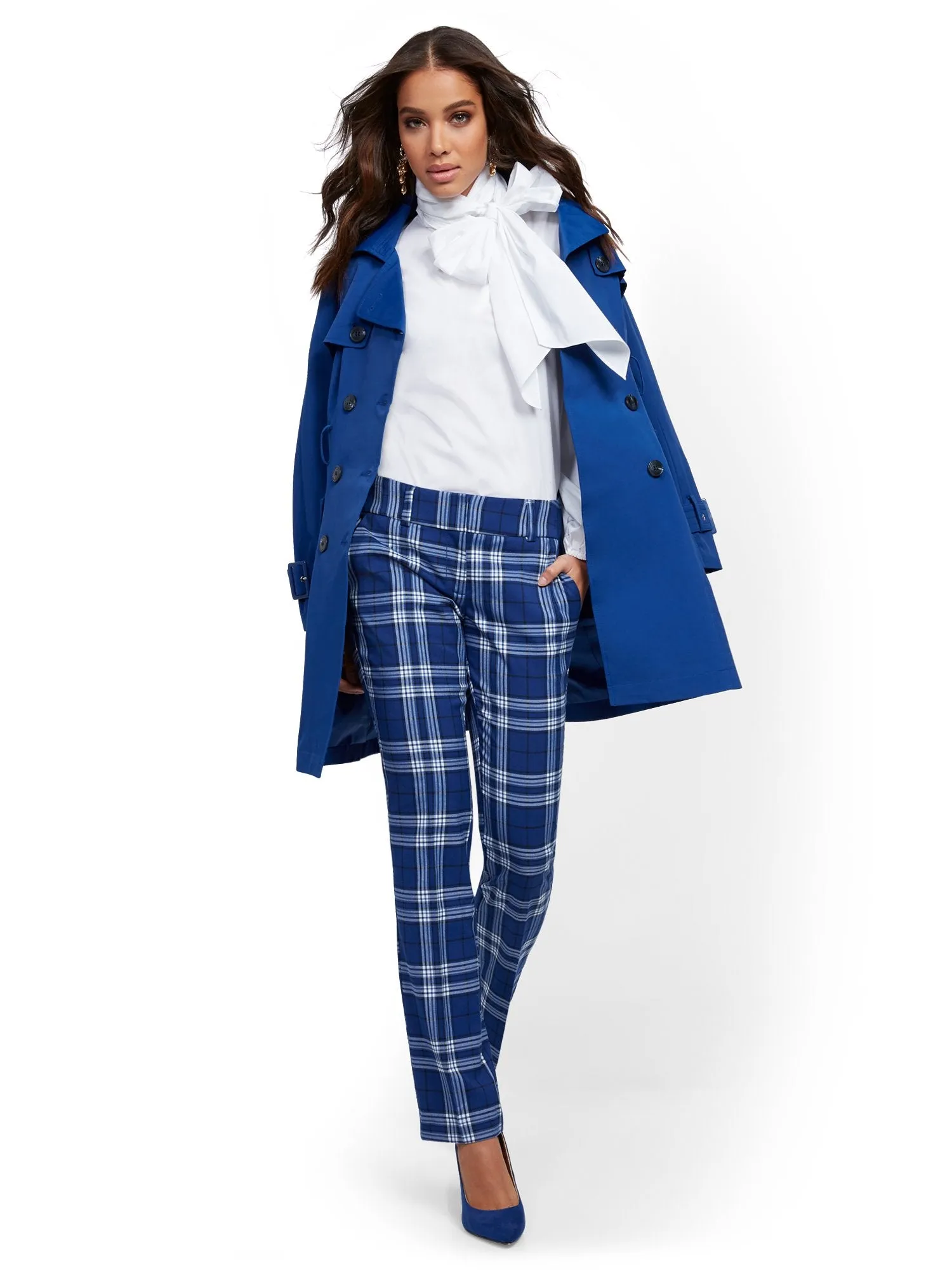 Plaid Straight-Leg Pant - Signature Fit - 7th Avenue
