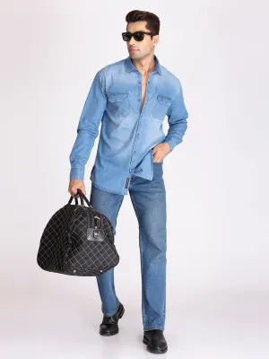 PREMIUM SLUB DENIM SHIRT-SKY BLUE