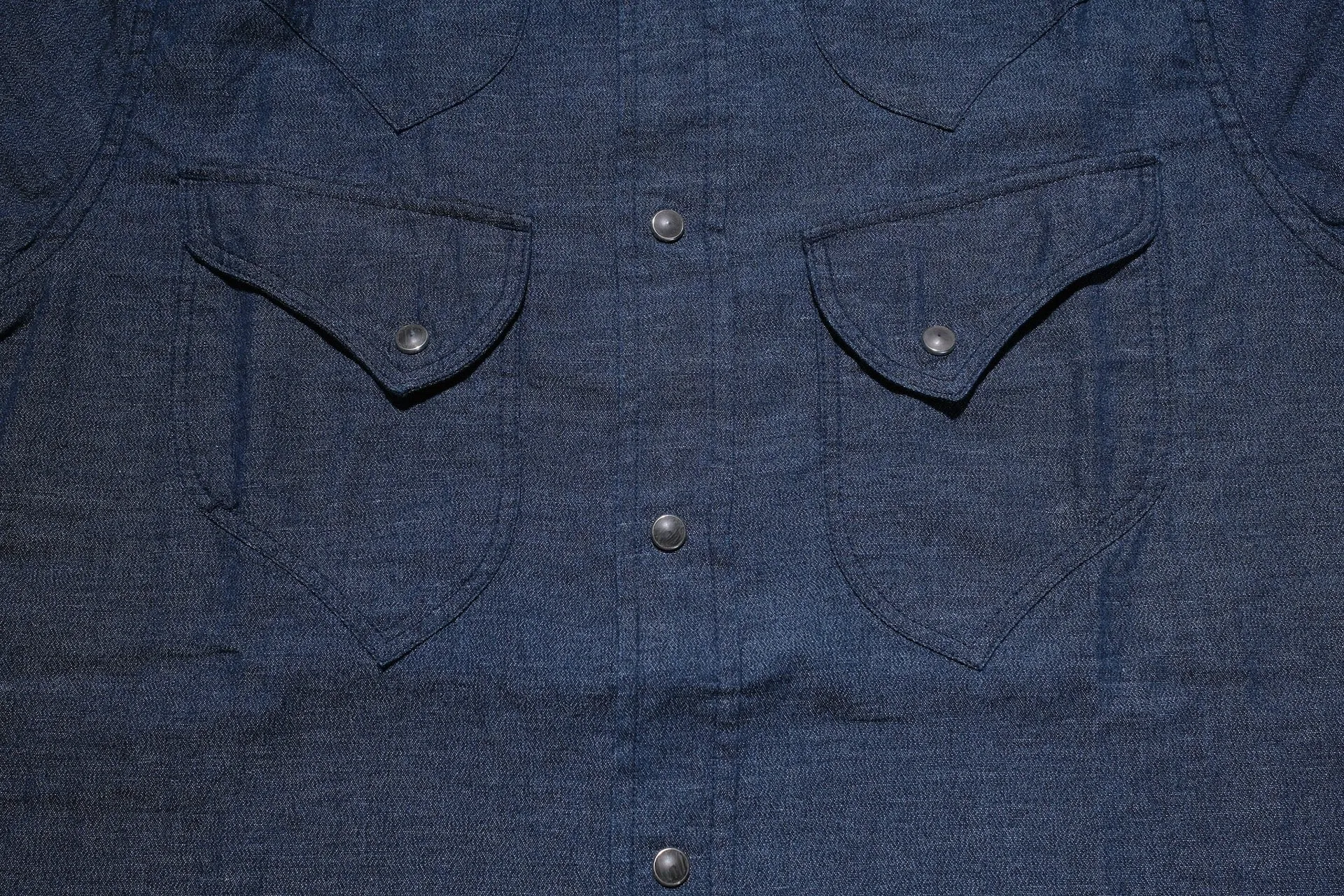 Pure Blue Japan 8oz Chambray S/S Western Shirt (Heather Indigo)