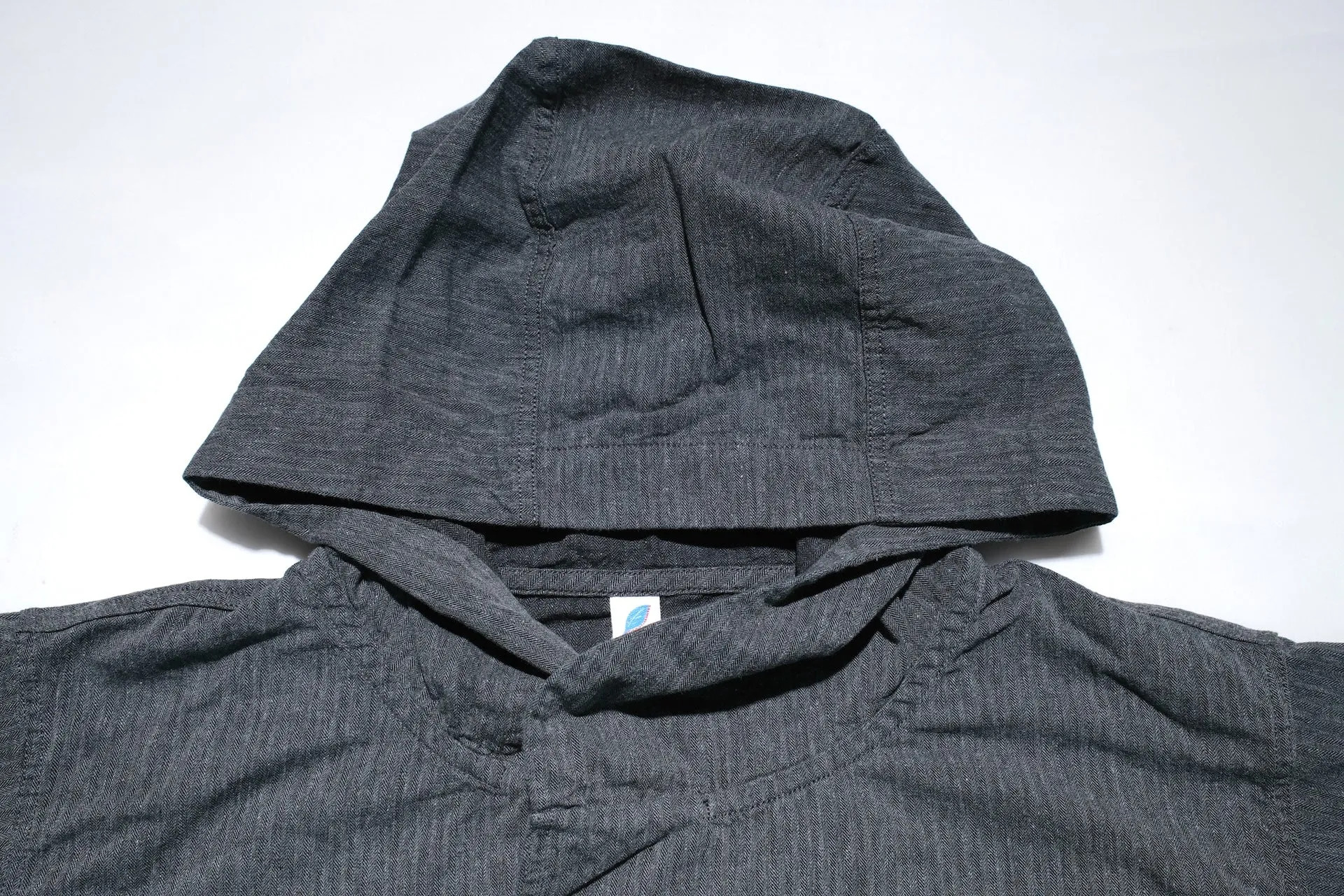 Pure Blue Japan "All-Seasons" HBT Hooded Pullover (Heather Grey X Black)