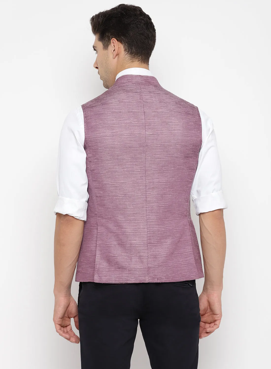 Purple Solid Nehru Jacket