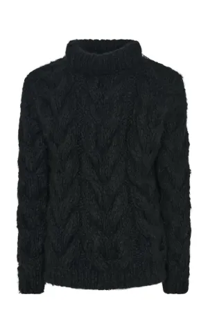 Ray Knit Sweater in Black Welfat Cashmere