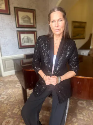 Reed Sequin Blazer Black