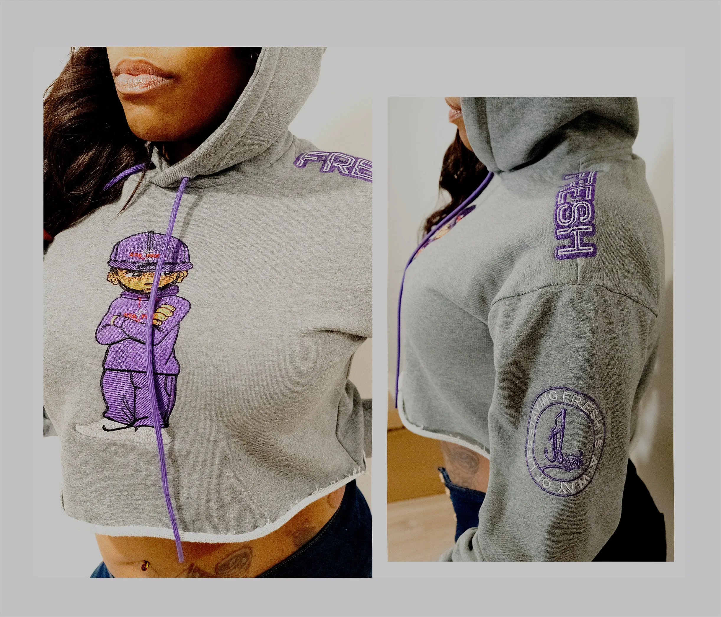 Stay Fresh Crop Top Hoodie