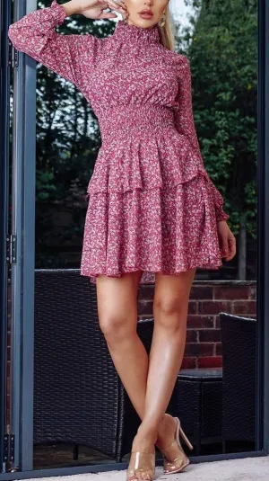 Stylish Shirred Soft Printed Dress