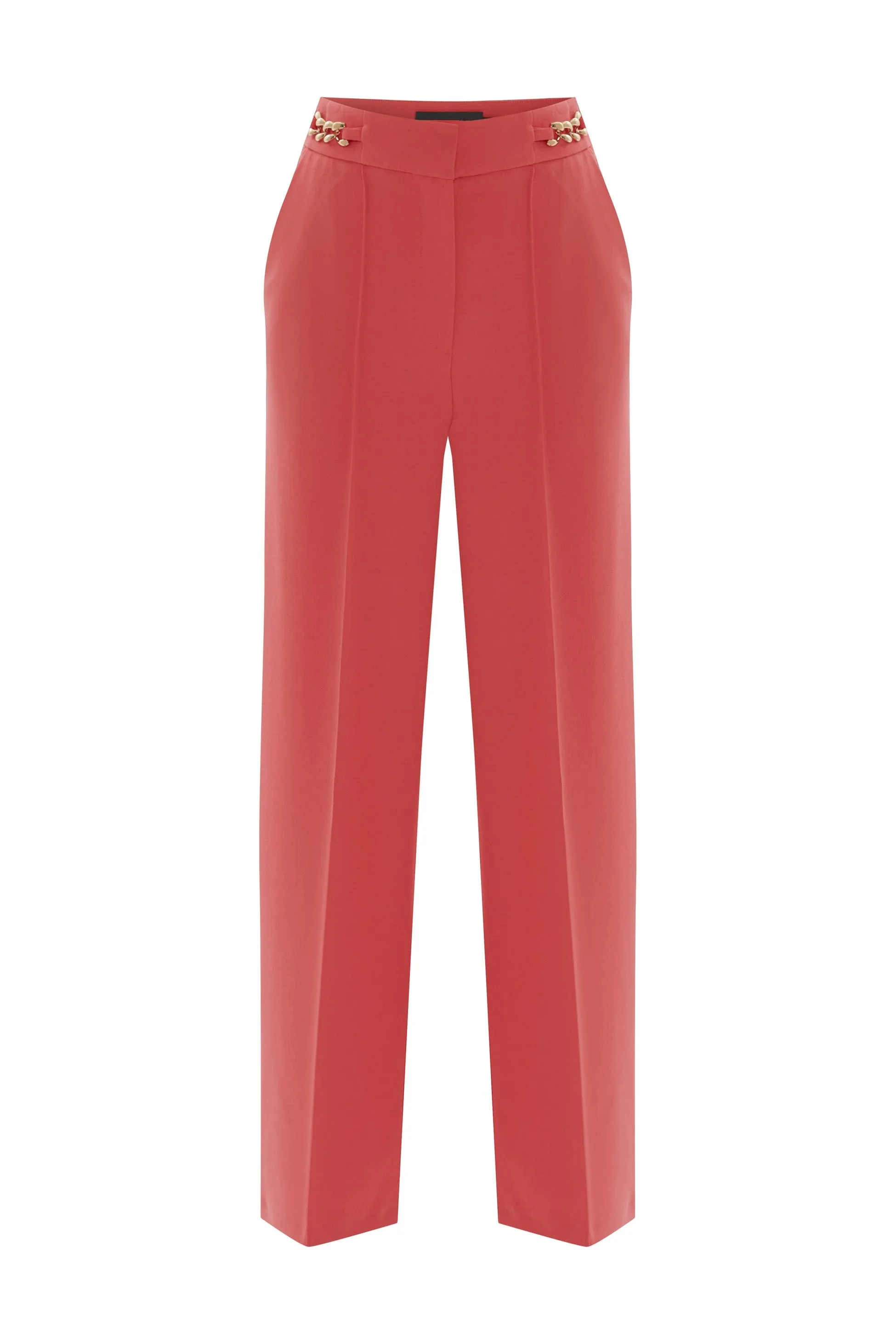 Wide Leg Pants with Chain Detail