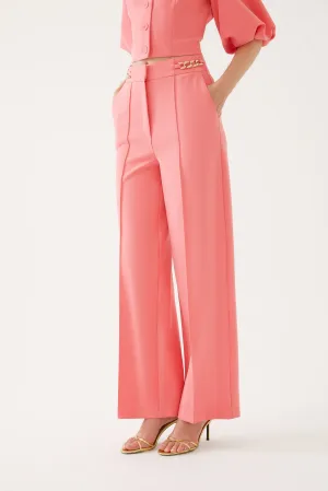 Wide Leg Pants with Chain Detail