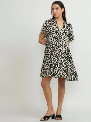Women Viscose Black Party Dress