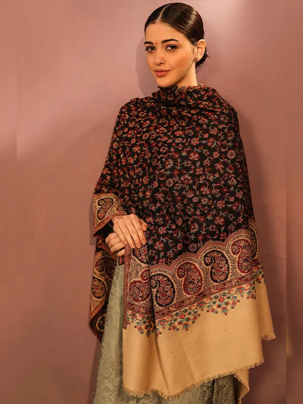 Women's Nashaat Wool Blend Jamawar Shawl (Size: 101X203 CM)