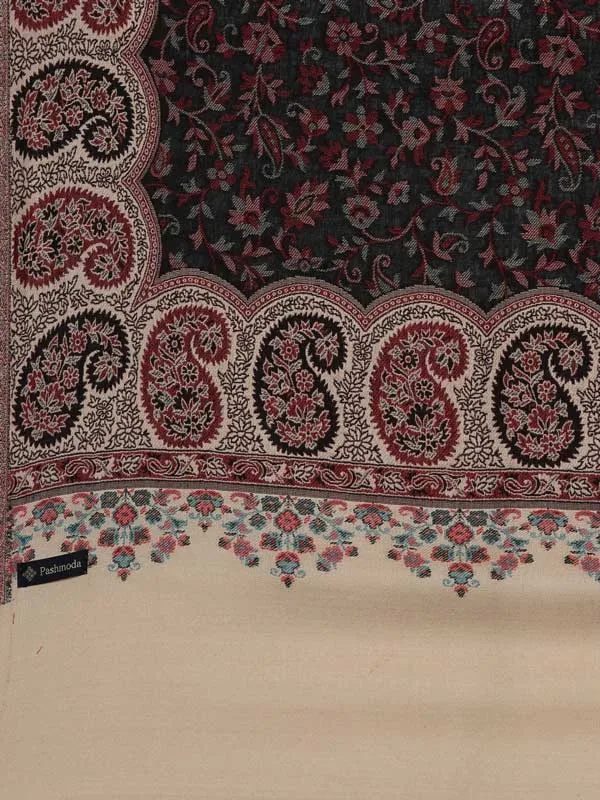Women's Nashaat Wool Blend Jamawar Shawl (Size: 101X203 CM)