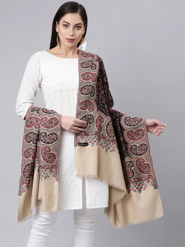 Women's Nashaat Wool Blend Jamawar Shawl (Size: 101X203 CM)