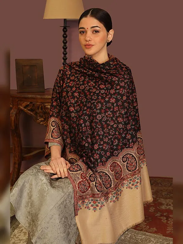 Women's Nashaat Wool Blend Jamawar Shawl (Size: 101X203 CM)