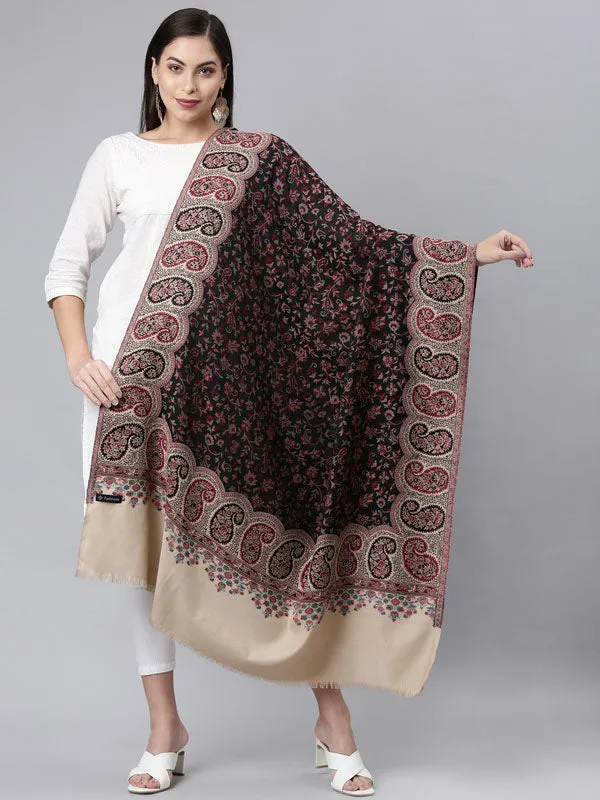 Women's Nashaat Wool Blend Jamawar Shawl (Size: 101X203 CM)