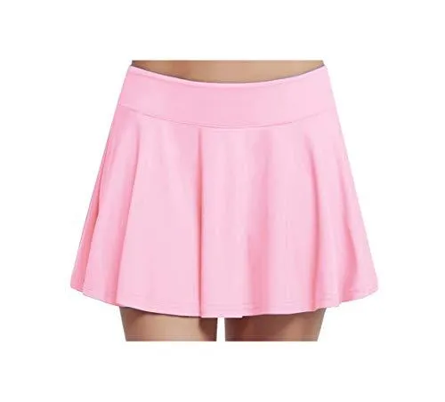 Women's Tennis Golf Skorts Workout Built-in Shorts Fitness Pleated Active Running Skirts Light Pink