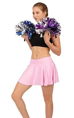 Women's Tennis Golf Skorts Workout Built-in Shorts Fitness Pleated Active Running Skirts Light Pink