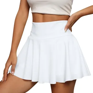 Women's Tennis Skirt Summer High Waist Tiered Mini Skort Built-in Shorts